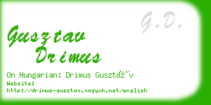 gusztav drimus business card